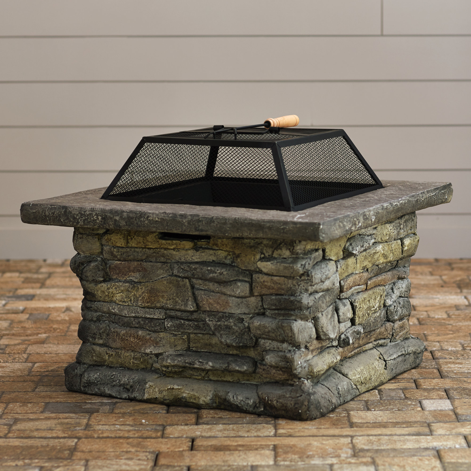 Laurel Foundry Modern Farmhouse Colton Concrete Wood Burning Fire pit